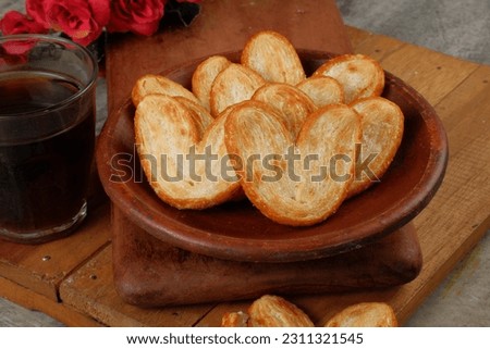 Delicious Palmier butterfly puff pastry cookies