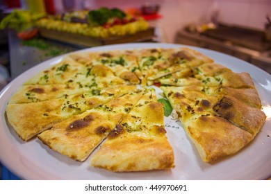 Delicious Pizza Bread With Garlic And Herbs.