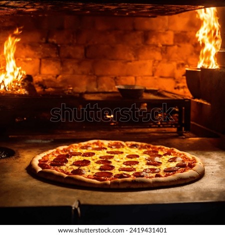 the delicious pizza hot in the Pizza kitchen 