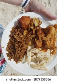 Delicious Plate Of Caribbean Food In Nassau.