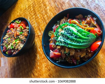 Delicious Poke Dish With A Lot Of Exotic Food