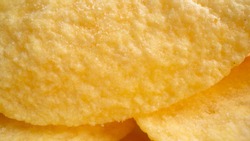 Delicious Potato Chips Closeup.Selective Focus.