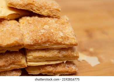 Delicious Puff Pastry Cookies Filled With Granulated Suga