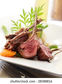 delicious rack of lamb, shallow depth of field