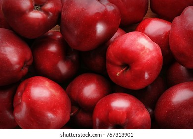 Delicious Red Apples As Background