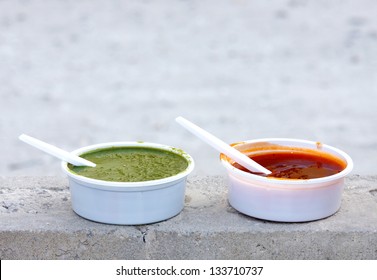 Delicious Red And Green Mint Chutney