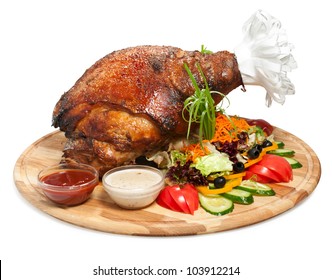 Delicious Roasted Pork Leg With With Vegetables