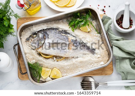 Similar – Rosa Dorado Fish in baking tin