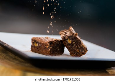 Delicious Salted Caramel Brownies Food Stock Image