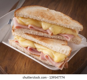 Delicious Sandwich Of Ham And Melted Cheese