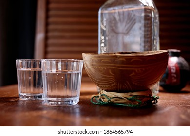 Delicious Shots Of Mezcal, Spirit Drink, Mezcal From Oaxaca