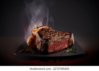 Delicious sliced juicy beef ribeye fillet mignon steak isolated. for poster or menu. cafe. closeup view, grilled	
 - Shutterstock ID 2272785605