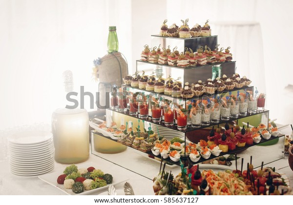 Delicious Snacks On Wedding Reception Table Stock Photo Edit Now