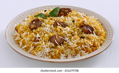 Delicious And Spicy Beef Biryani And Kabab