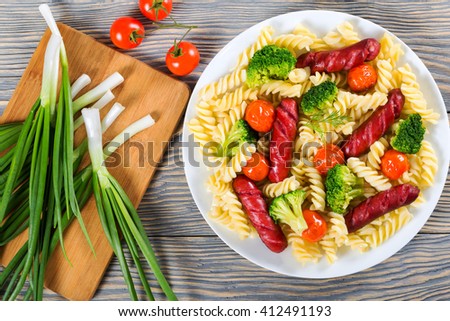 Similar – Pasta salad and ingredients