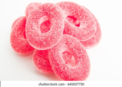 Delicious Strawberry Rings.Fizzy Jellies.