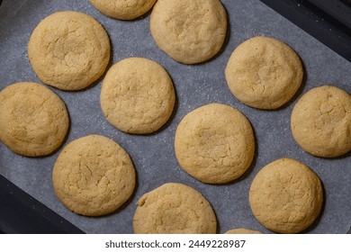 Delicious sugar cookies on wooden table, closeup - Powered by Shutterstock