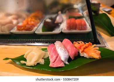 Delicious Sushi At Japan Tokyo Tsukiji Market Sushi Bar