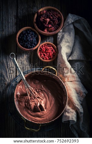 Similar – Image, Stock Photo Wild berries smoothie bowls