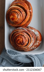 Delicious Sweet Cinnamon Buns, Top View