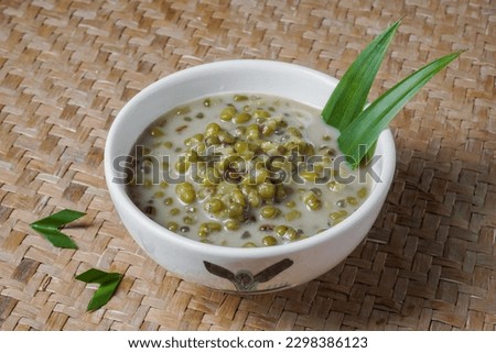 Delicious sweet porridge Mung Seans or Malaysian people called Bubur Kacang Hijau is a Malaysian and Indonesian traditional dessert 