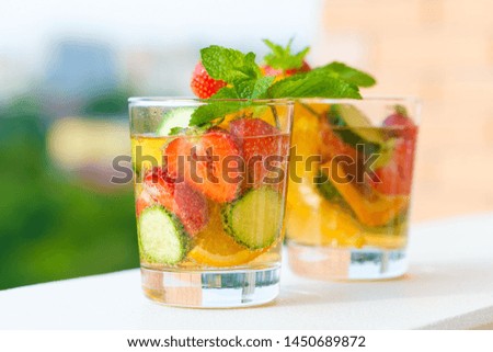 Similar – Infused fruit water cocktails and green vegetable smoothies