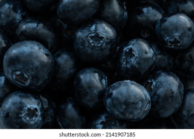 Delicious, tasty blueberries close up. Still life food photography.