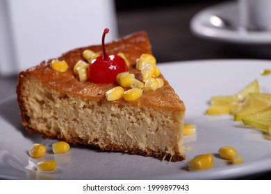 Delicious and traditional sweet corn cake "pastel de elote"