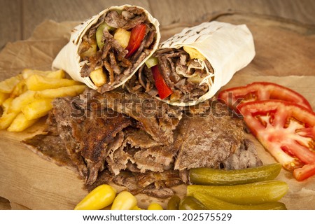 delicious turkish doner kebab grilled meat の写真素材 今すぐ編集