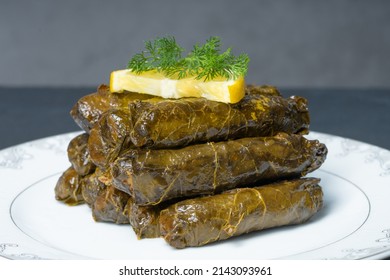 Delicious Turkish Meal Dolma. Stuffed Grape Leaves Rice