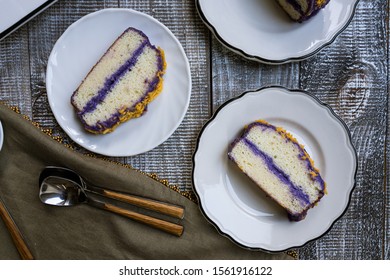 Delicious Ube (Purple Yam)  Yema CAke Topped With Cheese