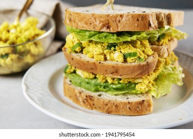 Delicious Vegan Egg Salad Sandwih Club