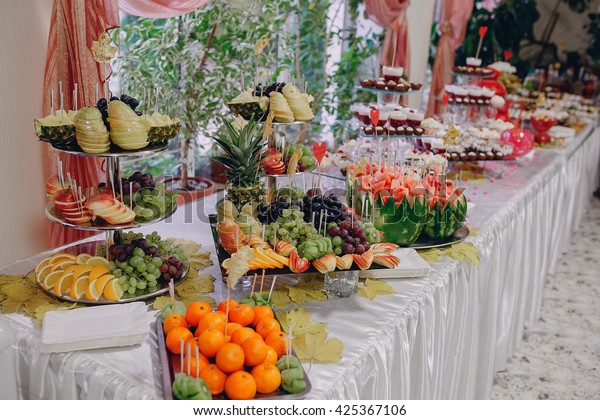 Delicious Very Healthy Food Wedding Reception Stock Photo Edit