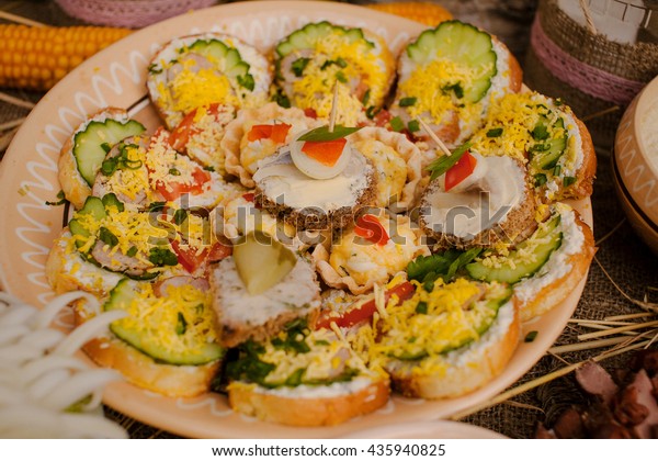 Delicious Very Healthy Food Wedding Reception Stock Photo Edit