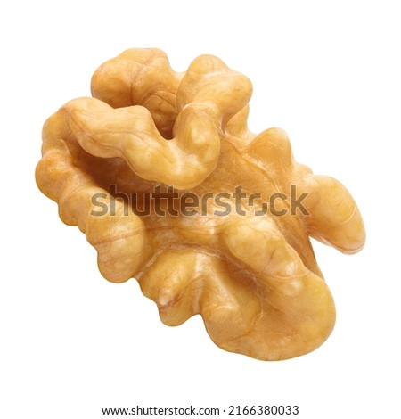 Delicious walnut kernel, isolated on white background