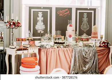 Delicious Wedding Reception Candy Bar Dessert Table