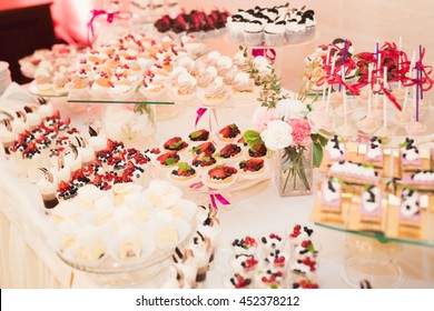 Delicious Wedding Reception Candy Bar Dessert Table