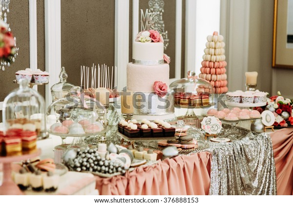 Delicious Wedding Reception Candy Bar Dessert Stock Photo Edit