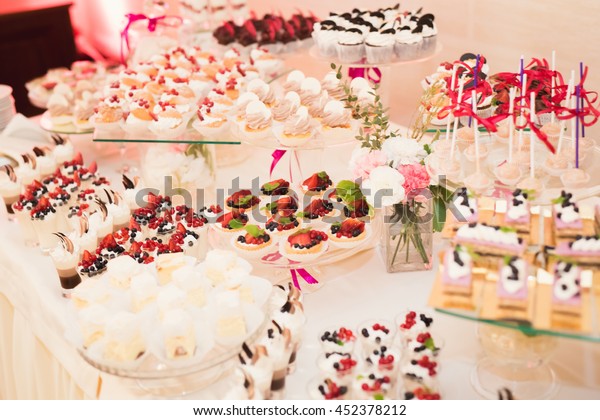 Delicious Wedding Reception Candy Bar Dessert Stock Photo Edit