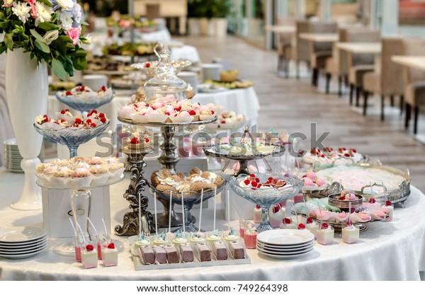 Delicious Wedding Reception Candy Bar Dessert Stock Photo Edit