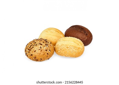 Delicious wheat buns, bread, wheat flour buns, white bread buns isolated on white background