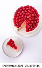 Delicious White Sponge Cake With Raspberries