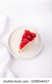 Delicious White Sponge Cake With Raspberries