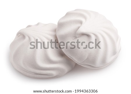 Delicious zephyr marshmallows, isolated on white background
