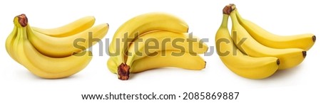 Delicous bananas collection, isolated on white background