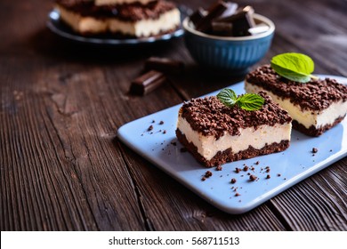 Delightful Cocoa Cake With Cottage Cheese Filling