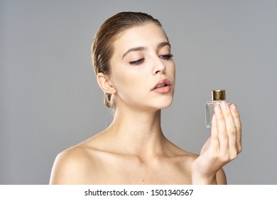 Delightful Woman Perfume Bottle Fragrance Appearance Stock Photo ...