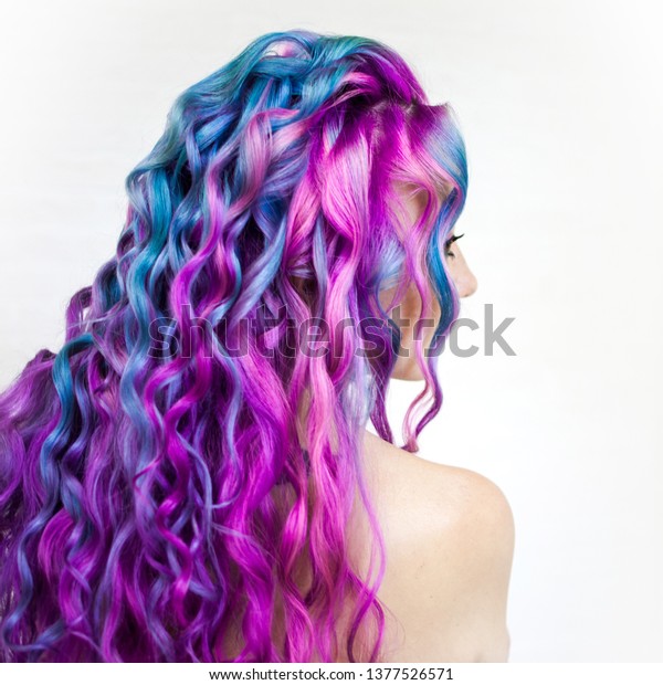 Delightfully Bright Colored Hair Multicolored Coloring Stock Photo Edit Now