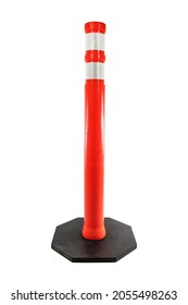 Delineator traffic cone with weighted base isolated on white. - Shutterstock ID 2055498263