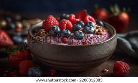 Similar – Image, Stock Photo Wild berries smoothie bowls